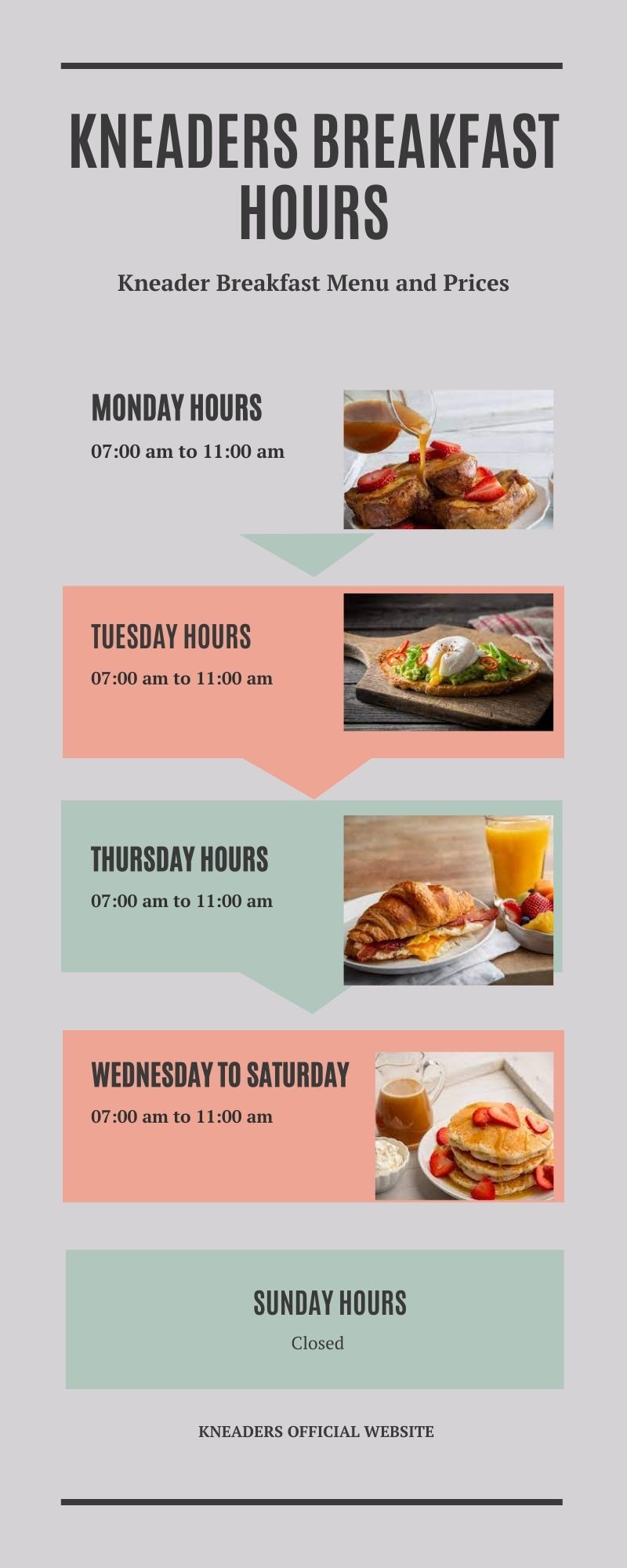 Kneaders Breakfast Hours Infographic